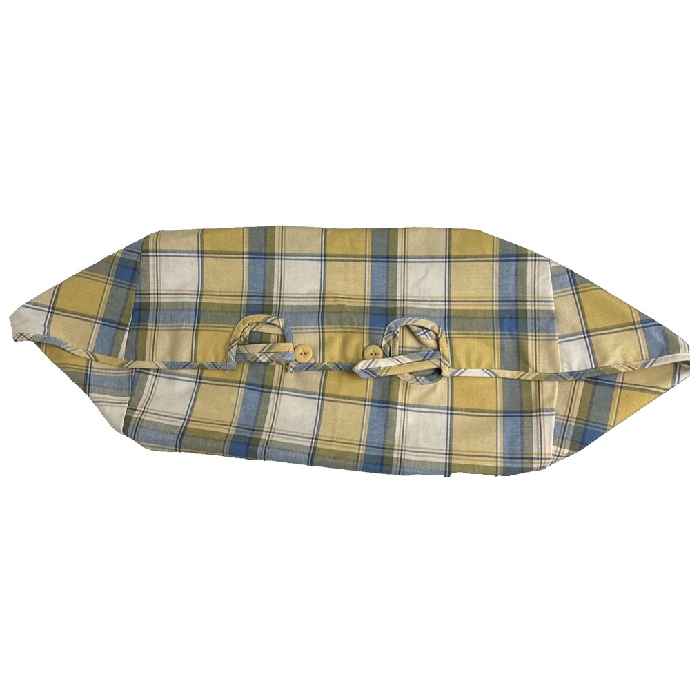 Longaberger Medium Gathering Basket Liner Cornflower Butternut Plaid - Picture 3 of 8